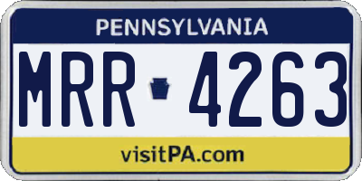 PA license plate MRR4263
