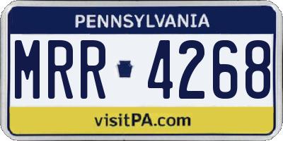 PA license plate MRR4268