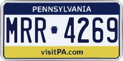 PA license plate MRR4269