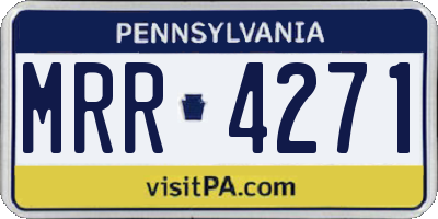 PA license plate MRR4271