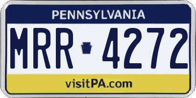 PA license plate MRR4272