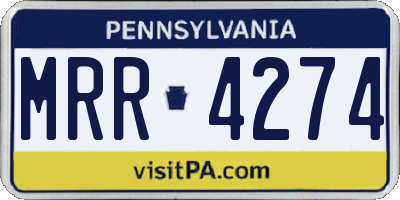 PA license plate MRR4274