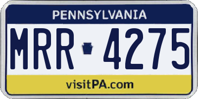 PA license plate MRR4275