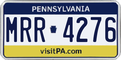 PA license plate MRR4276