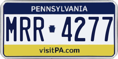PA license plate MRR4277