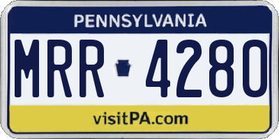 PA license plate MRR4280