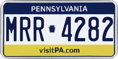 PA license plate MRR4282
