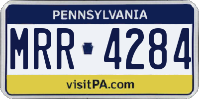 PA license plate MRR4284