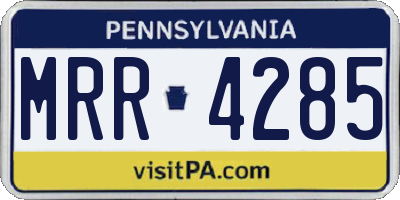 PA license plate MRR4285