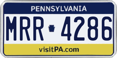 PA license plate MRR4286