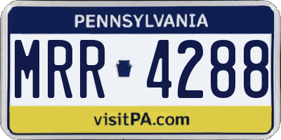 PA license plate MRR4288