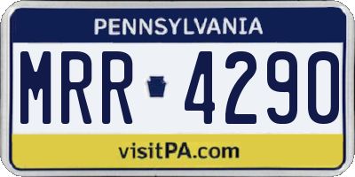 PA license plate MRR4290