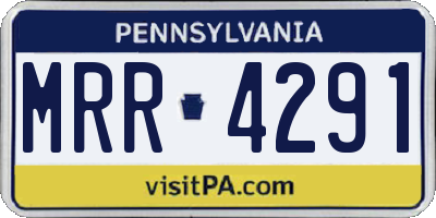 PA license plate MRR4291
