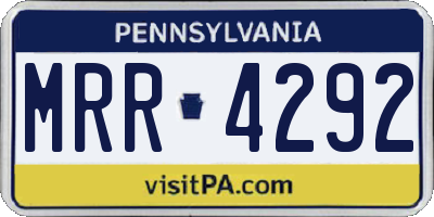 PA license plate MRR4292
