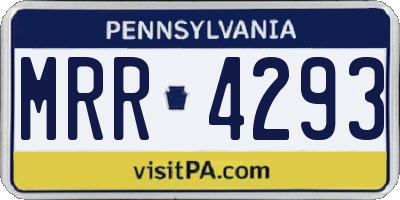 PA license plate MRR4293