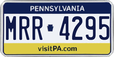 PA license plate MRR4295