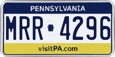 PA license plate MRR4296