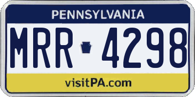 PA license plate MRR4298