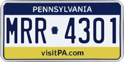 PA license plate MRR4301