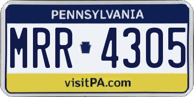 PA license plate MRR4305