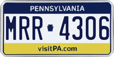 PA license plate MRR4306