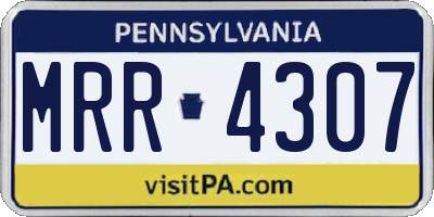PA license plate MRR4307