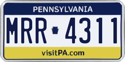PA license plate MRR4311
