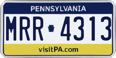 PA license plate MRR4313