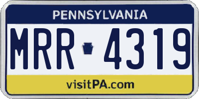 PA license plate MRR4319
