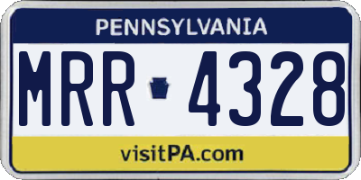 PA license plate MRR4328