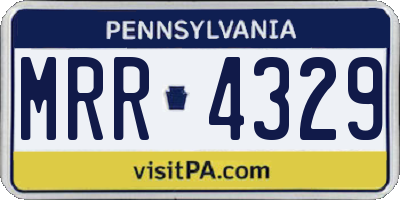 PA license plate MRR4329