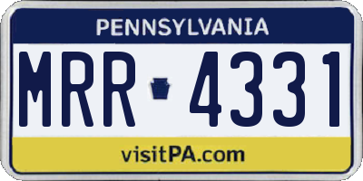 PA license plate MRR4331