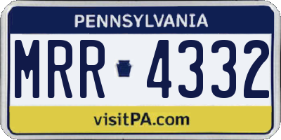 PA license plate MRR4332