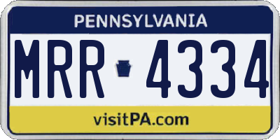 PA license plate MRR4334