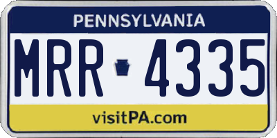 PA license plate MRR4335