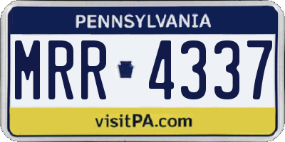 PA license plate MRR4337