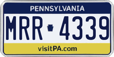 PA license plate MRR4339