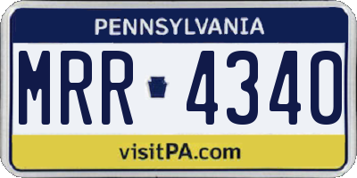 PA license plate MRR4340