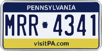 PA license plate MRR4341