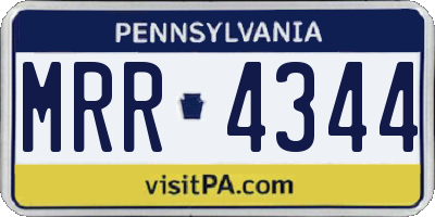 PA license plate MRR4344