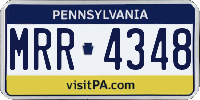 PA license plate MRR4348