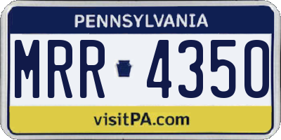 PA license plate MRR4350
