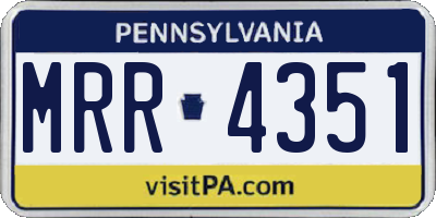 PA license plate MRR4351