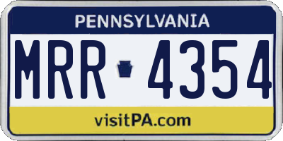 PA license plate MRR4354