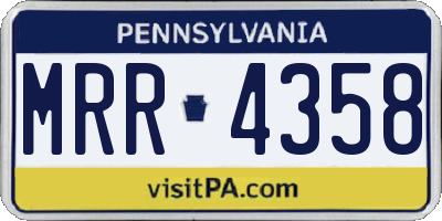 PA license plate MRR4358