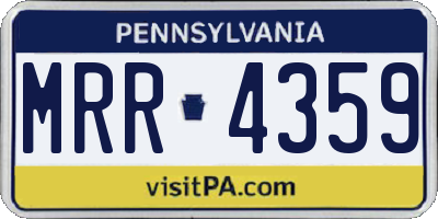 PA license plate MRR4359