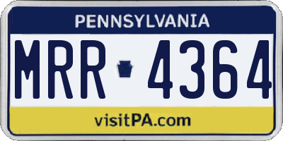 PA license plate MRR4364