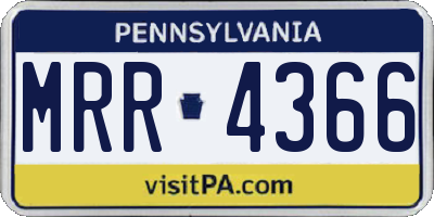 PA license plate MRR4366