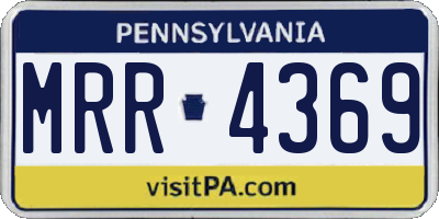 PA license plate MRR4369