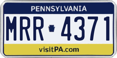 PA license plate MRR4371